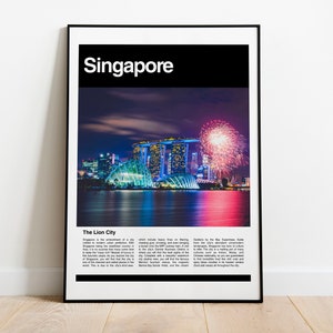 Singapore Poster Art, Singapore Photography, Singapore Print, Singapore Wall Art, Singapore Printable, Singapore Travel Poster