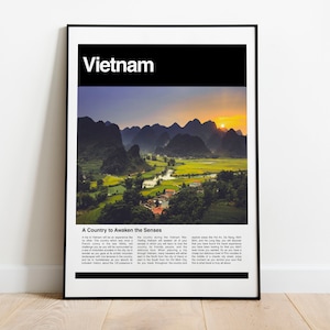 Arte di poster del Vietnam, fotografia del Vietnam, stampa del Vietnam, arte della parete del Vietnam, stampabile del Vietnam, poster di viaggio del Vietnam, montagne del Vietnam