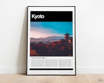 Kyoto Poster Art, Kyoto Photography, Kyoto Print, Japanese Poster, Japan Printable, Kyoto Travel Poster, Japanese Decor, Travel Decor
