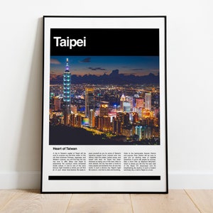 Taipei Poster Art, Taipei Fotografie, Taipei Print, Taiwan Poster, Taipei Wall Art, Taiwan Decor, Travel Decor, Taipei City, Skyline van Taiwan