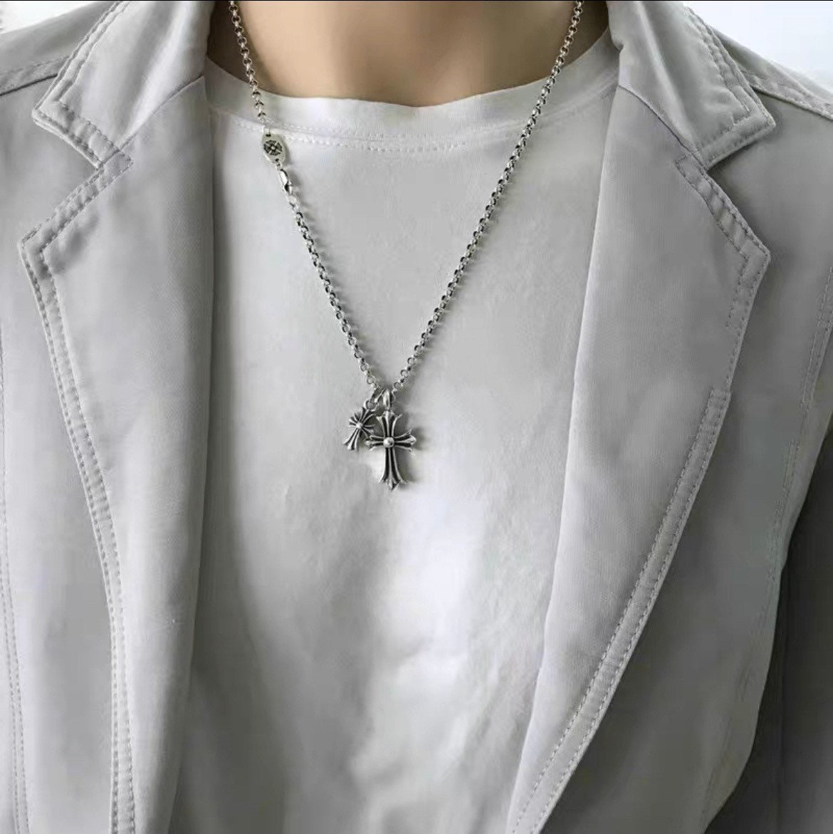 Chrome Hearts Style Inspired Chain Cross Goth Jewelry Gifts for Him