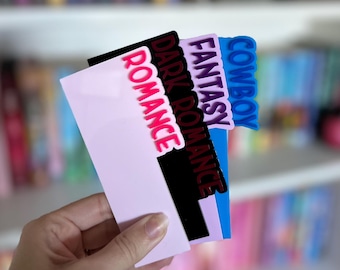 Book Genre Shelf Dividers: Reading Nook Bookish Decor Markers, Home Library Reader Gift Sign