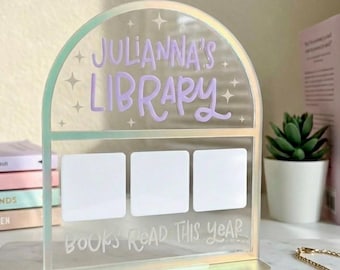 Books Read This Year Dry Erase Counter: Bookshelf Interchangeable Tracker, Personalized Reader Gift