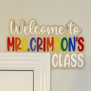Teacher Appreciation Gift, Personalized Name Doorframe Corner Sign, Custom Classroom School Decor, Principal, Preschool, Elementary, Daycare