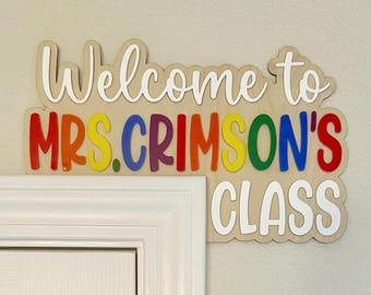 Teacher Appreciation Gift, Personalized Name Doorframe Corner Sign, Custom Classroom School Decor, Principal, Preschool, Elementary, Daycare