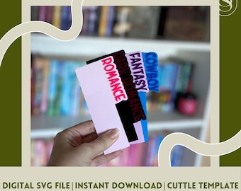 Book Genre Dividers SVG File: Laser Cut Digital Download, Organize TBR Shelf Sign, Lightburn and Cuttle Template