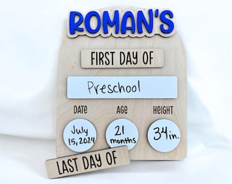 First & Last Day Of School Sign, Custom Interchangeable Board, Back To Classroom Photo Prop, Personalized White Dry Erase, Student Milestone
