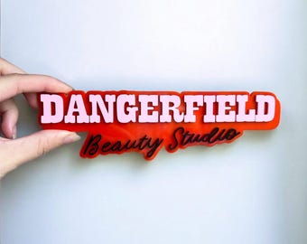 Physical Watermark for Small Business: Laser Cut Acrylic Social Media Username, Personalized Logo Sign, Custom Name Tag, Photo & Video Prop
