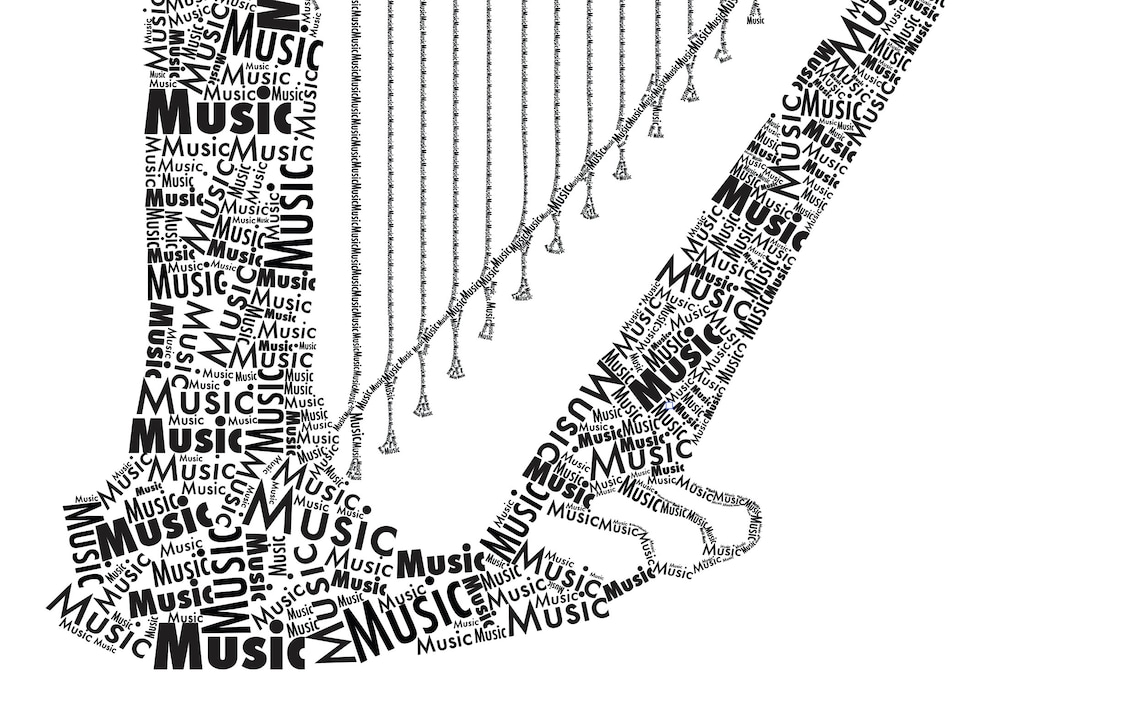Futura Harp Word Art Print Printable Wall Art Typography Etsy