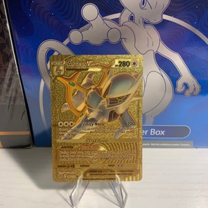 golden vstar pokemon card Arceus Gold Foil Pokémon Encased in a durable acrylic holder to highlight the vibrant artwork of this fan Unown VSTAR 066/195 Ultra Rare