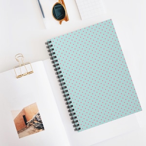 Mint Polka Dot Ruled Notebook | Spiral Journal, Lined Pages
