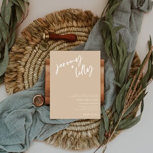 Boho Wedding Invitation | Editable Invite Set | Terracotta Wedding Invite | Modern Invite | Photo Wedding Invitation | Invitation Template