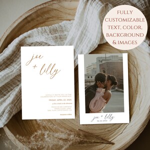 Boho Wedding Invitation | Editable Invite Set | Terracotta Wedding Invite | Modern Invite | Photo Wedding Invitation | Invitation Template