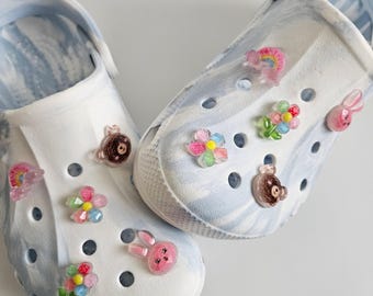 Ciondoli in gelatina per scarpe Croc, ciondoli primaverili kawaii, ciondoli trasparenti in gelatina per zoccoli Crocs, ciondoli per scarpe da giardino