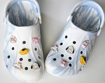 Ciondoli per scarpe con personaggi per Crocs, ciondoli per scarpe kawaii, ciondoli primaverili ed estivi per scarpe, ciondoli trasparenti in gelatina pastello per scarpe Croc