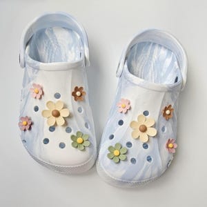 Flower Shoe Charms for Crocs  Set of 10 Cute Floral Accessories for Clog Shoes, Garden Party Style, Croc Charm Gift for Girls & Women