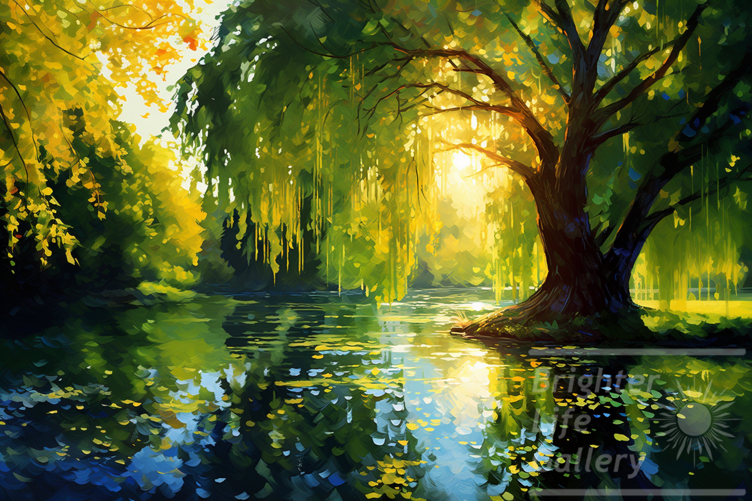 Willow Tree Wall Art, Landscape Art, Nature Artwork, Weeping