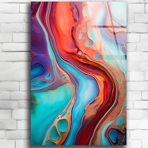 Acrylic Glass Wall Art, Abstract Liquid Paint, Living Room Art, Large Wall Art, Modern Art, Resin Artwork, Minimalism Decor, Acrylic Print