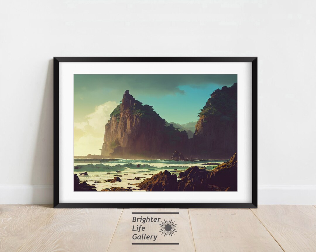 Coastal Landscape Wall Art, Ocean Artwork, Beach Art, California Nature