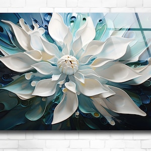 Abstract Lotus Flower Acrylic Glass Wall Art, Modern Interior Decor - Etsy
