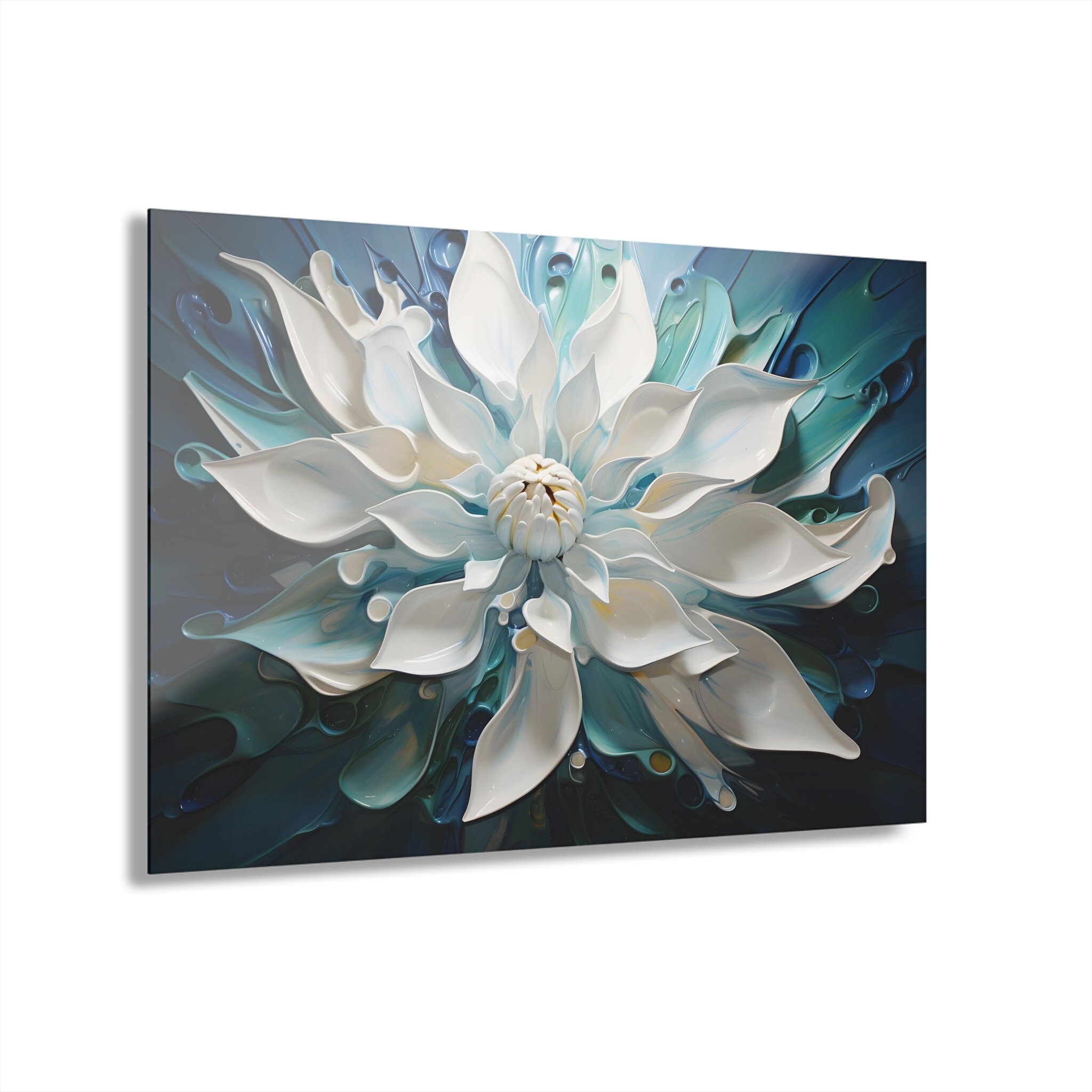 Abstract Lotus Flower Acrylic Glass Wall Art, Modern Interior Decor - Etsy