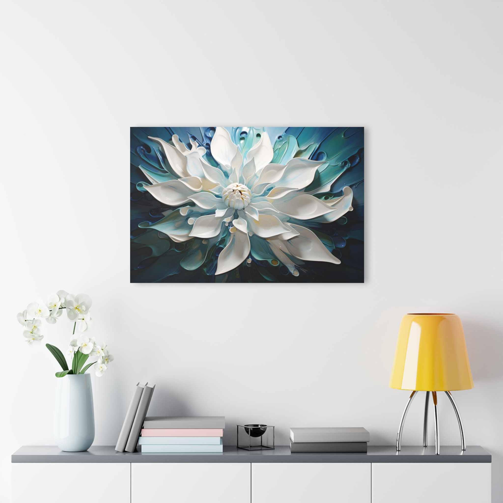 Abstract Lotus Flower Acrylic Glass Wall Art, Modern Interior Decor - Etsy
