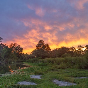 Forest Park Lake in St Louis Missouri at Sunset
