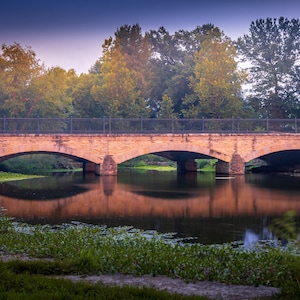 Columbus Bridge in Forest Park St Louis Missouri at Sunset