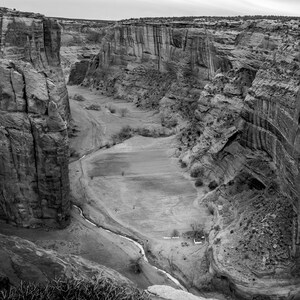 Canyon de Chelly Arizona Homestead Black Rock Canyon Overlook B&W