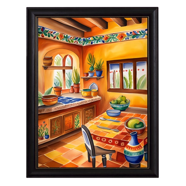 Traditional Mexican kitchen watercolor painting, Mexico kitchen digital art print, Mexican food Painting, printable, kitchen Wall Decor