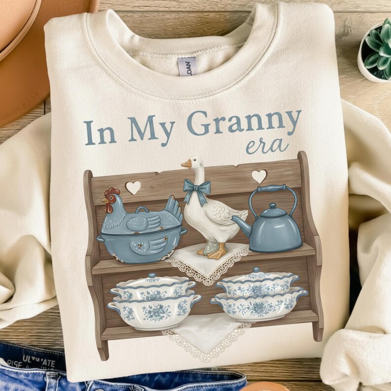 Pacote de imagens PNG digitais "In My Grandma Era" para download instantâneo, com designs vintage para camisetas da vovó. Conjunto de imagens PNG para sublimação. imagem 9