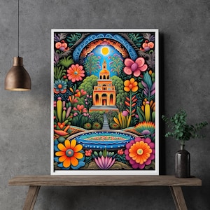 Mexican Flowers | Flower Market | Mexico garden Art print | Mexican Art | Mexico Painting | Digital Download Print | Mexico Wall Decor |