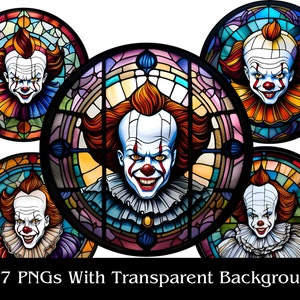 7 Círculos De Vidrieras De Pennywise PNG - Imágenes Prediseñadas De Payaso Espeluznante