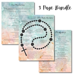 Comment prier le chapelet catholique paquet de prière imprimable PDF - Leçon de chapelet pour débutants, PDF imprimable, école catholique, école à la maison catholique