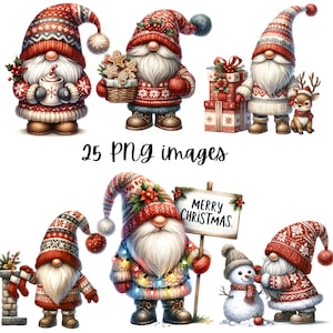 Weihnachtswichtel Festliche Wichtel Design, digitaler Download, Gnom PNG, niedliche Wichtel Illustration, Weihnachtsbeleuchtung Baum Rentier
