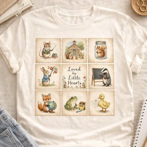 Diseño de camiseta PNG digital estilo aula de animales para maestros, descarga instantánea, diseño de camiseta de sublimación, lindo PNG de maestro, estilo vintage