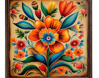 Mexican Flowers | Flower Market |  Mexico bouquet Art | Mexican Art | Mexico Painting | Digital Print | Mexico Wall Decor | printable art