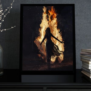 Witch Bonfire Digital print | Witchy wall art digital download