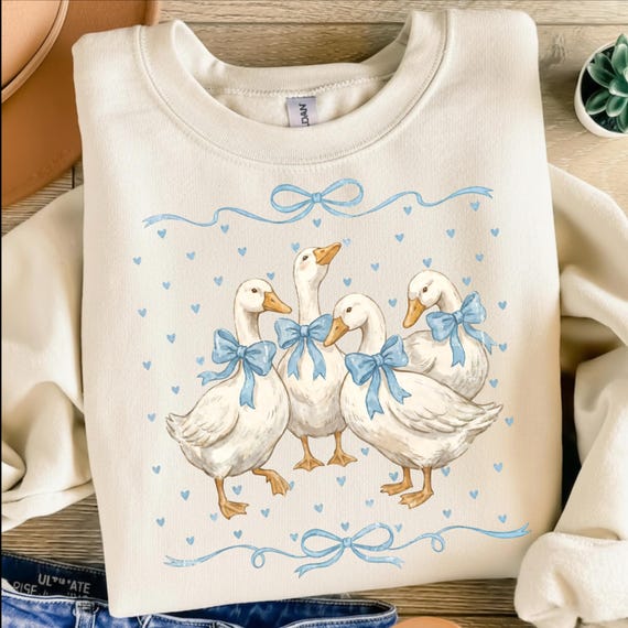 Vintage Folk Goose PNG Digital Download Grannycore Thrifted Style Goose Shirt PNG Design Instant Download