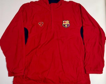FC Barcelona Nike Vintage Wendejacke Größe XL halber Reißverschluss