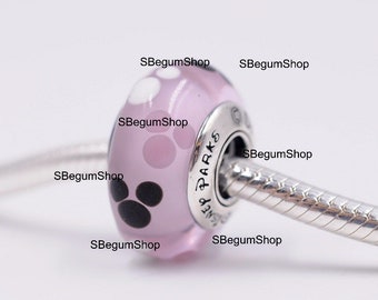 Pandora Disney Parks Exklusive Rosa Murano Glas Mickey Charme