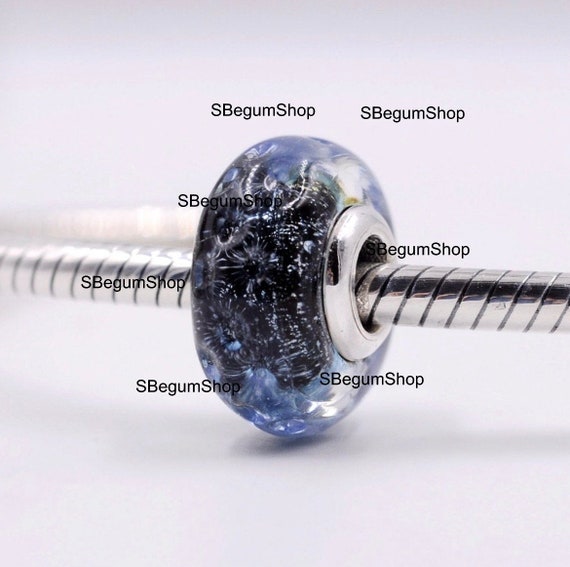Pandora Wavy Dark Blue Murano Glass Ocean Charm Bead