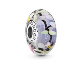 Pandora Muranoglas bedel Tuinscène Bloem Sterling zilveren kraal S925 ALE 797014 Nieuw