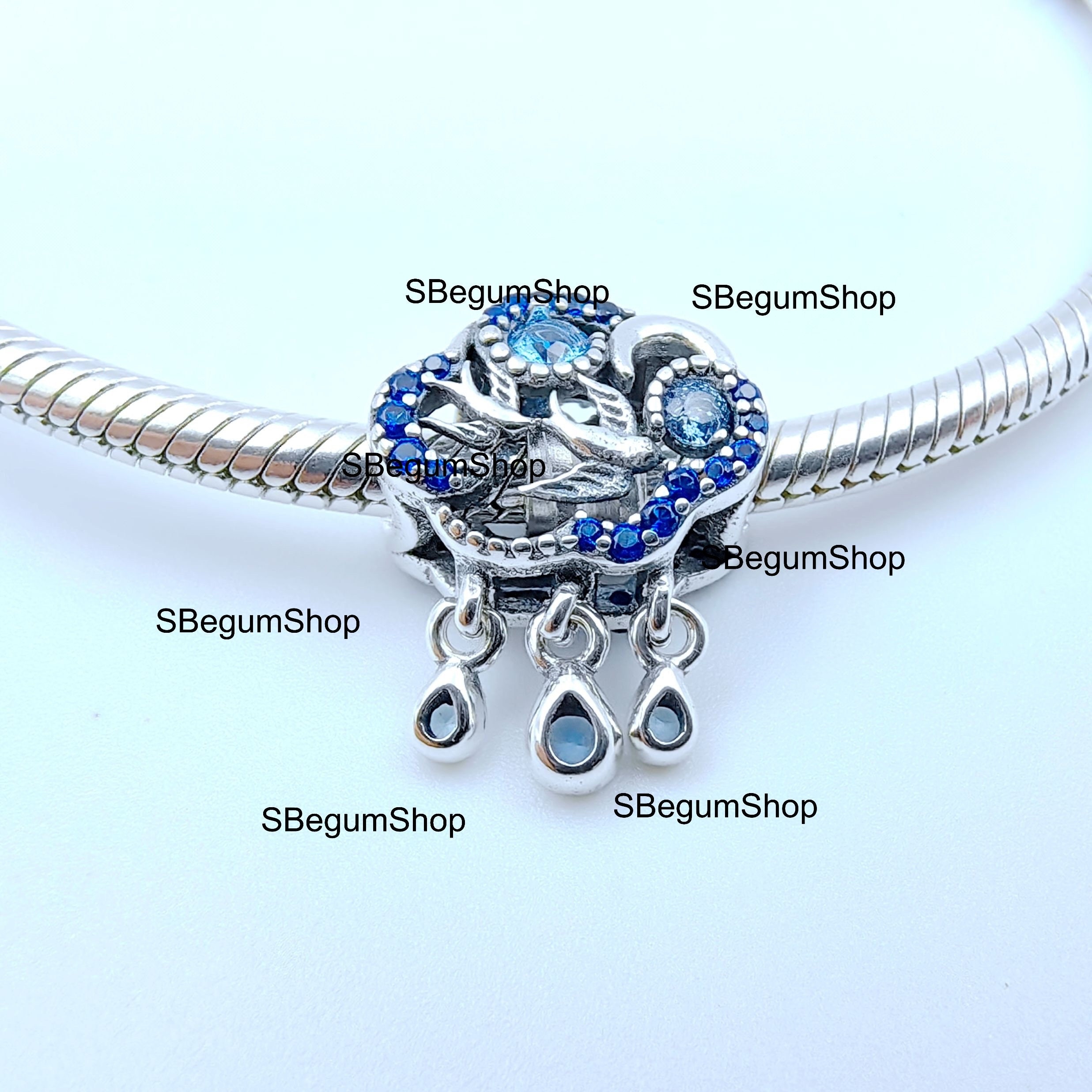 Genuine Pandora Sterling Silver Cloud and Swallow Charm With Blue Crystal 792569C01 for Pandora Bracelet Etsy