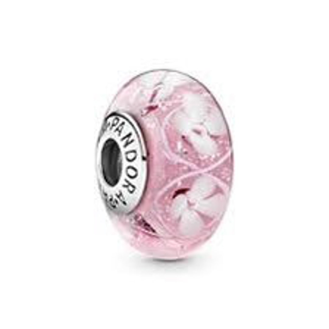 pandora Murano Glass Charm Pink Field of Flowers Bead Sterling Silver S925 ALE 791665 New