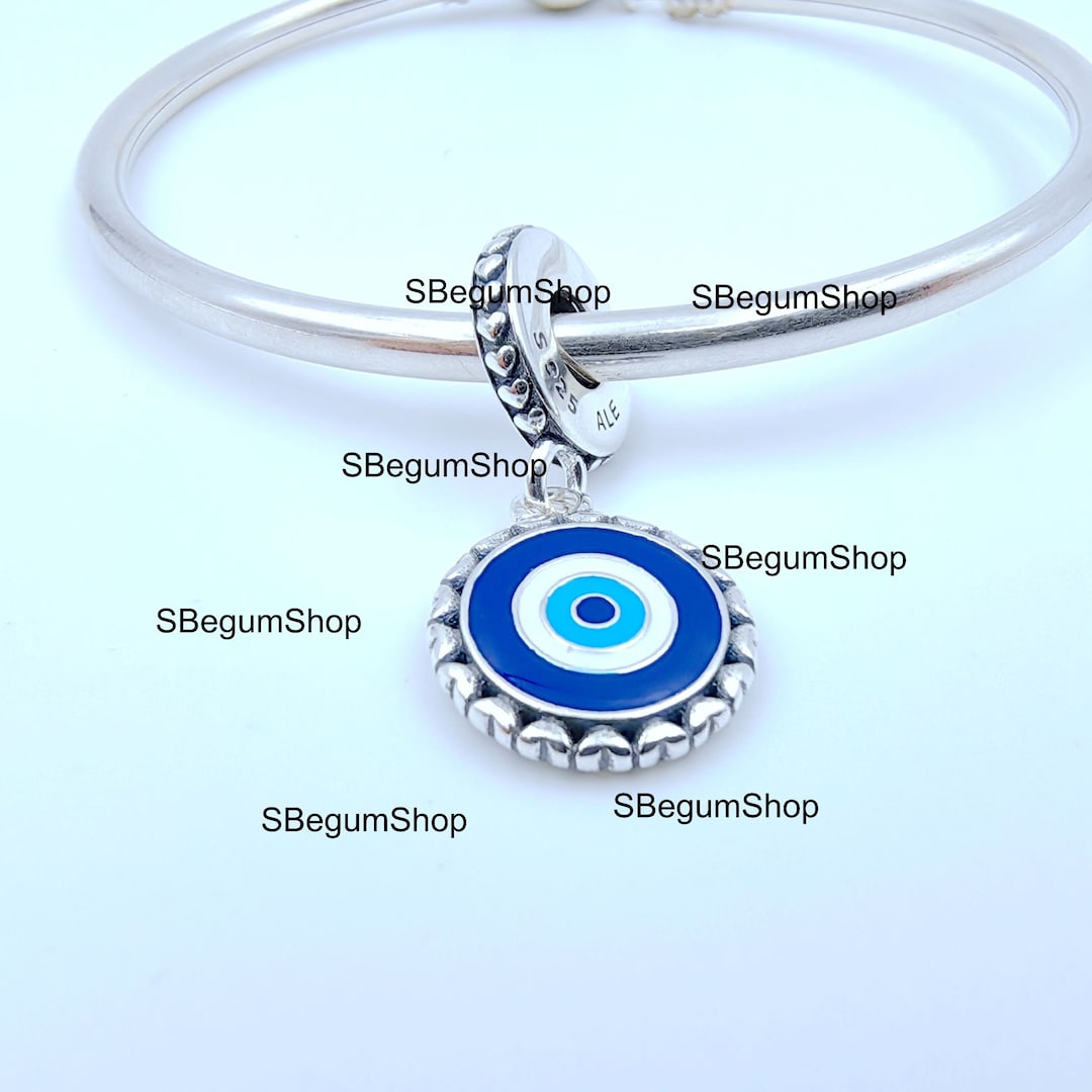 Pandora Evil Eye Dangle Charm Protection Good Luck Sterling