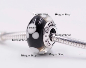 Pandora Murano Glas Disney Mickey Perle, Sterling Silber