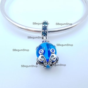 Pandora Murano Glass Cute Octopus Dangle Charm Fits Pandora bracelet Pendant Necklace Sterling Silver