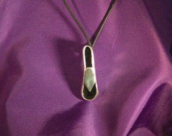 Silver Tear Drop with Black Enamel