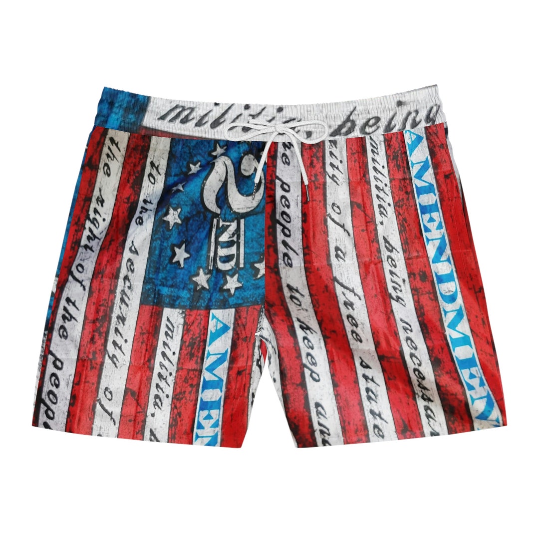 USA American Flag Swim Trunks 2nd Amendment Swim Trunks Mens Etsy
